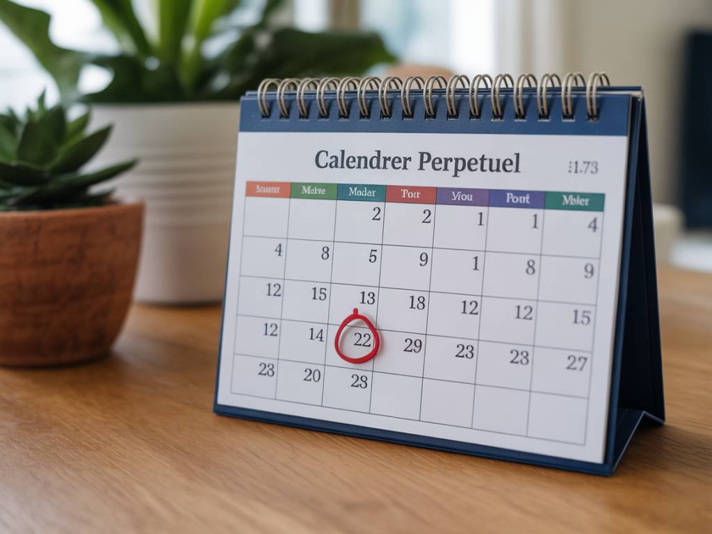 Calendrier perpetuel excel : modèle gratuit à télécharger et personnaliser