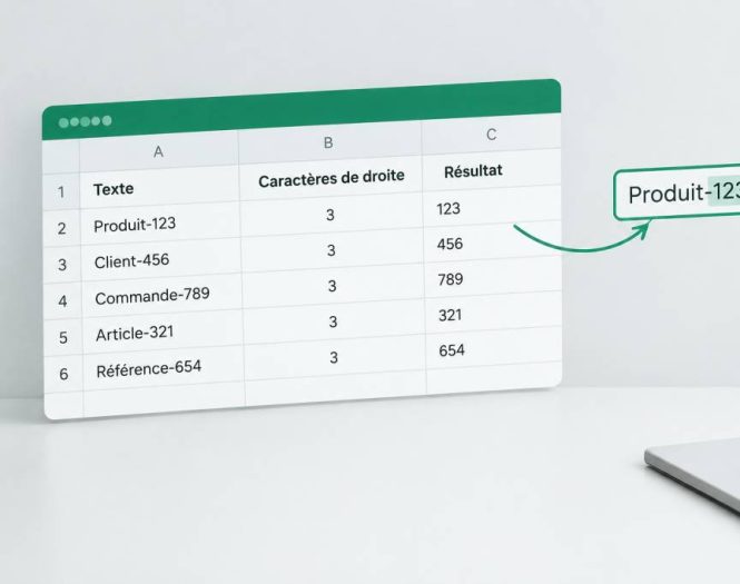 Excel droite : extraire des caractères depuis la droite d’une cellule