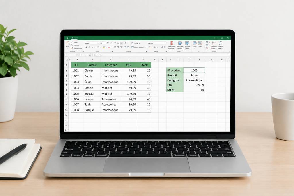 Exemple recherchev sur Excel : comment utiliser cette fonction avec un tableau de données